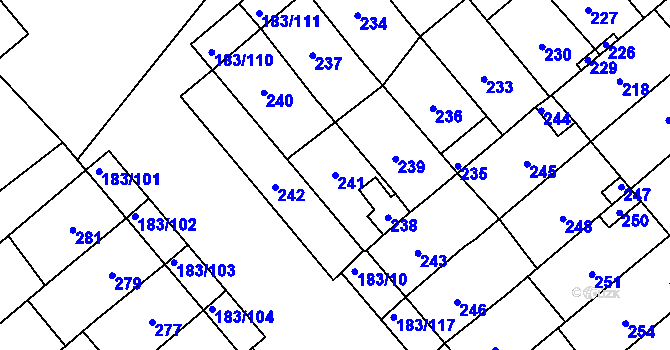 Parcela st. 241 v KÚ Lednice na Moravě, Katastrální mapa