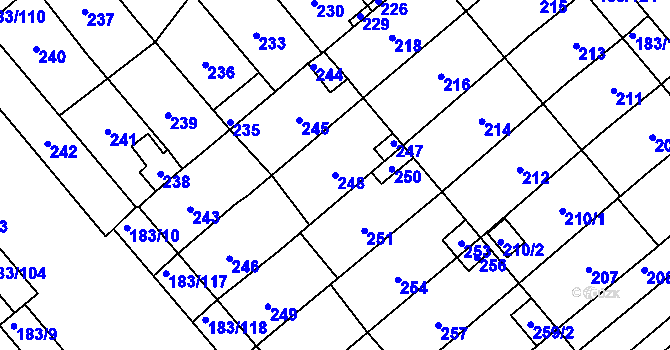 Parcela st. 248 v KÚ Lednice na Moravě, Katastrální mapa