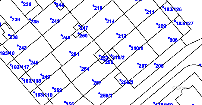 Parcela st. 253 v KÚ Lednice na Moravě, Katastrální mapa