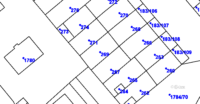 Parcela st. 269 v KÚ Lednice na Moravě, Katastrální mapa