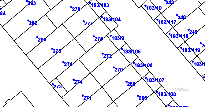 Parcela st. 272 v KÚ Lednice na Moravě, Katastrální mapa