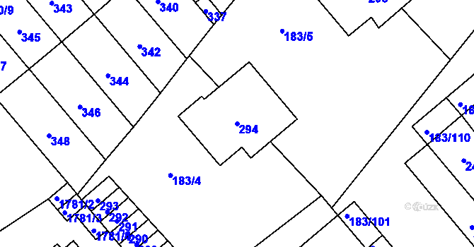 Parcela st. 294 v KÚ Lednice na Moravě, Katastrální mapa
