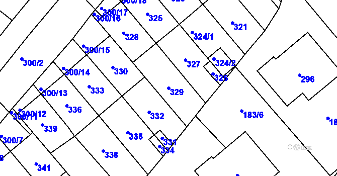 Parcela st. 329 v KÚ Lednice na Moravě, Katastrální mapa