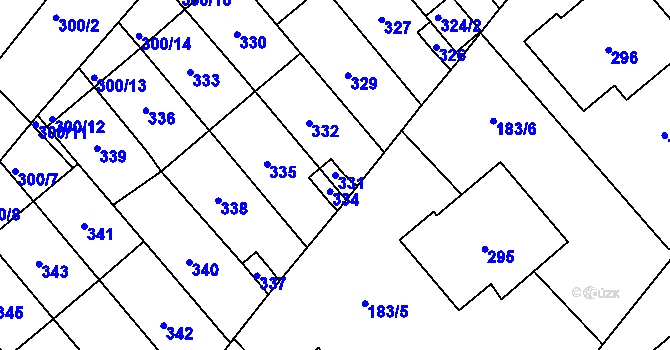 Parcela st. 331 v KÚ Lednice na Moravě, Katastrální mapa