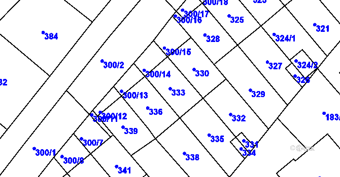 Parcela st. 333 v KÚ Lednice na Moravě, Katastrální mapa