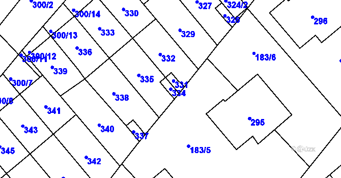 Parcela st. 334 v KÚ Lednice na Moravě, Katastrální mapa