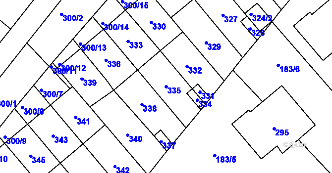 Parcela st. 335 v KÚ Lednice na Moravě, Katastrální mapa