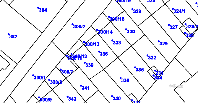 Parcela st. 336 v KÚ Lednice na Moravě, Katastrální mapa