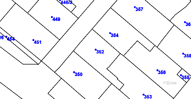 Parcela st. 352 v KÚ Lednice na Moravě, Katastrální mapa