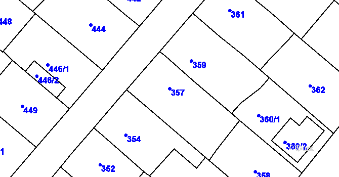 Parcela st. 357 v KÚ Lednice na Moravě, Katastrální mapa