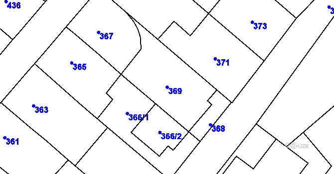 Parcela st. 369 v KÚ Lednice na Moravě, Katastrální mapa