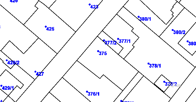 Parcela st. 375 v KÚ Lednice na Moravě, Katastrální mapa