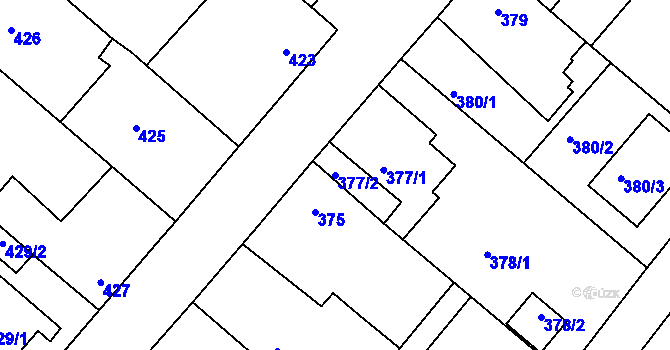 Parcela st. 377/2 v KÚ Lednice na Moravě, Katastrální mapa