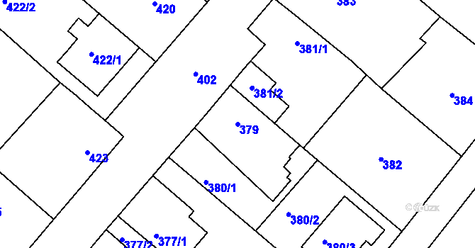 Parcela st. 379 v KÚ Lednice na Moravě, Katastrální mapa