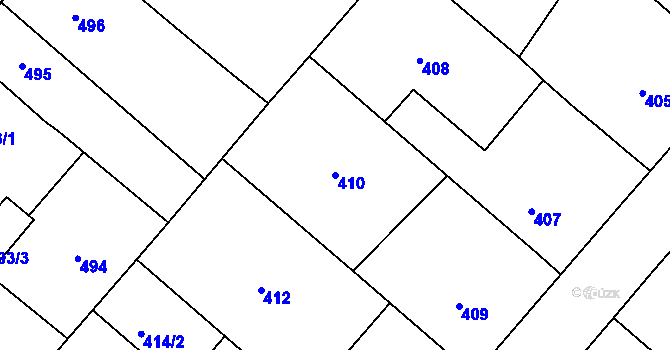 Parcela st. 410 v KÚ Lednice na Moravě, Katastrální mapa