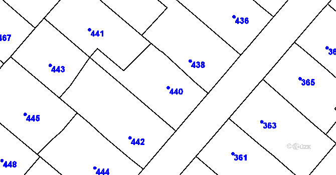 Parcela st. 440 v KÚ Lednice na Moravě, Katastrální mapa