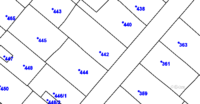 Parcela st. 442 v KÚ Lednice na Moravě, Katastrální mapa
