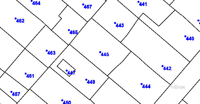 Parcela st. 445 v KÚ Lednice na Moravě, Katastrální mapa