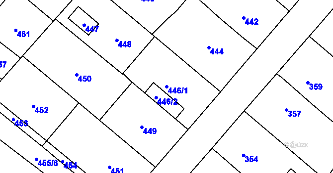 Parcela st. 446/1 v KÚ Lednice na Moravě, Katastrální mapa