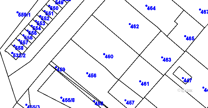 Parcela st. 460 v KÚ Lednice na Moravě, Katastrální mapa