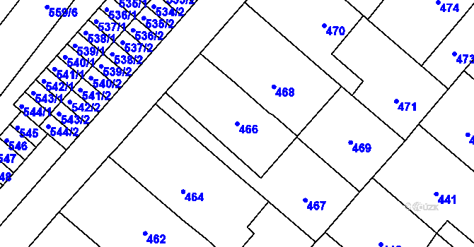 Parcela st. 466 v KÚ Lednice na Moravě, Katastrální mapa
