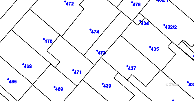 Parcela st. 473 v KÚ Lednice na Moravě, Katastrální mapa