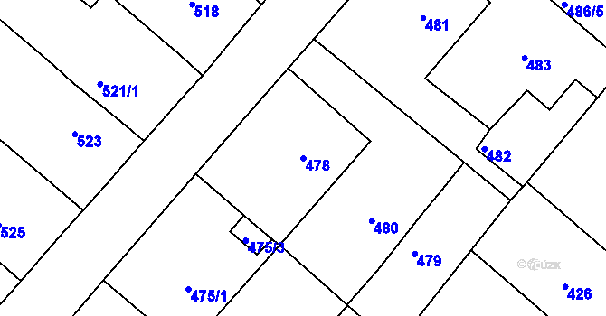 Parcela st. 478 v KÚ Lednice na Moravě, Katastrální mapa