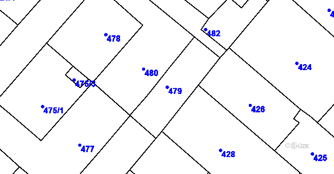 Parcela st. 479 v KÚ Lednice na Moravě, Katastrální mapa