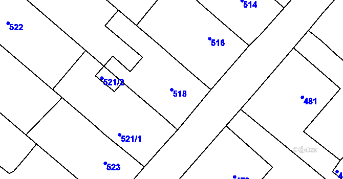 Parcela st. 518 v KÚ Lednice na Moravě, Katastrální mapa