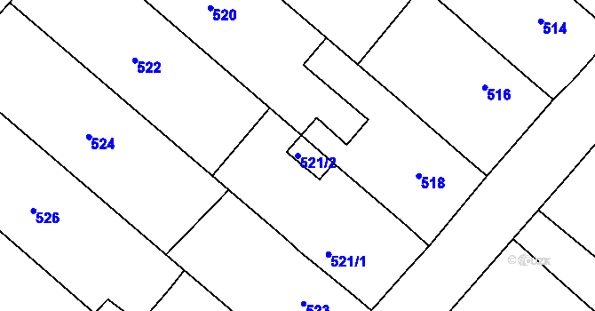 Parcela st. 521/2 v KÚ Lednice na Moravě, Katastrální mapa