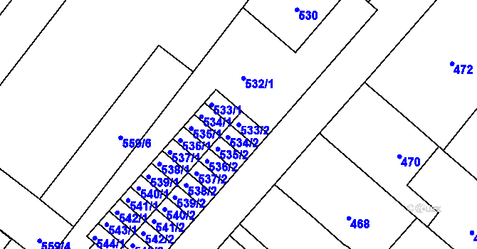 Parcela st. 533/2 v KÚ Lednice na Moravě, Katastrální mapa