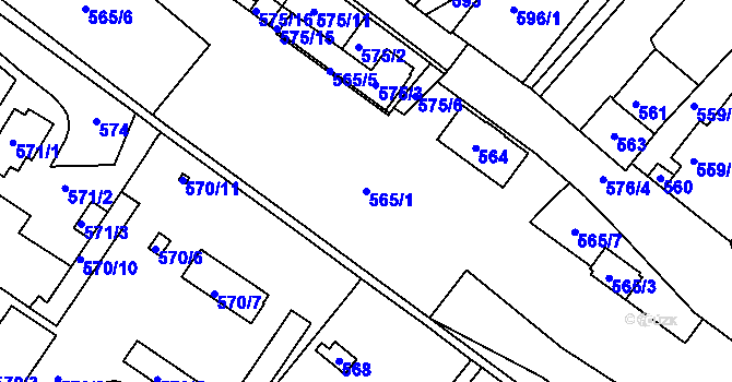 Parcela st. 565/1 v KÚ Lednice na Moravě, Katastrální mapa