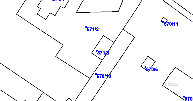 Parcela st. 571/3 v KÚ Lednice na Moravě, Katastrální mapa