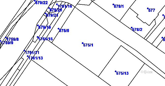 Parcela st. 575/1 v KÚ Lednice na Moravě, Katastrální mapa