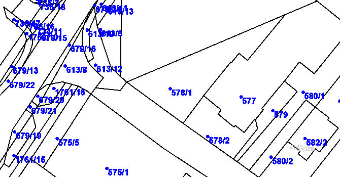 Parcela st. 578/1 v KÚ Lednice na Moravě, Katastrální mapa