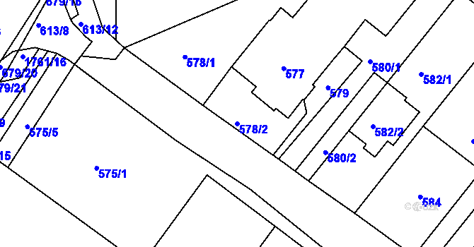 Parcela st. 578/2 v KÚ Lednice na Moravě, Katastrální mapa