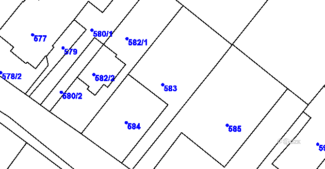 Parcela st. 583 v KÚ Lednice na Moravě, Katastrální mapa