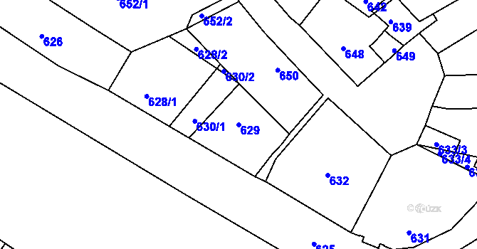 Parcela st. 629 v KÚ Lednice na Moravě, Katastrální mapa