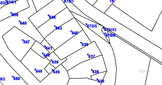 Parcela st. 638 v KÚ Lednice na Moravě, Katastrální mapa