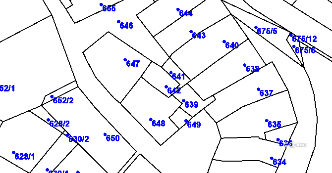 Parcela st. 642 v KÚ Lednice na Moravě, Katastrální mapa