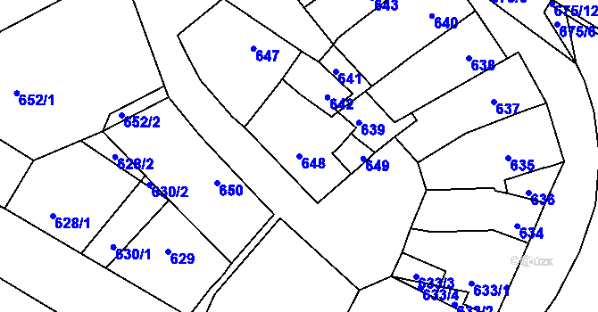 Parcela st. 648 v KÚ Lednice na Moravě, Katastrální mapa