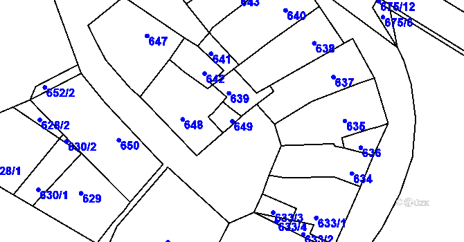 Parcela st. 649 v KÚ Lednice na Moravě, Katastrální mapa