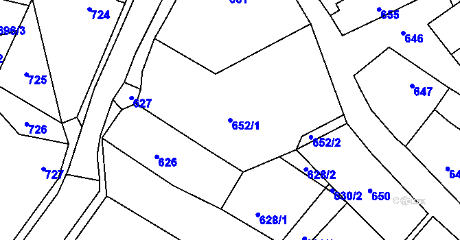 Parcela st. 652/1 v KÚ Lednice na Moravě, Katastrální mapa