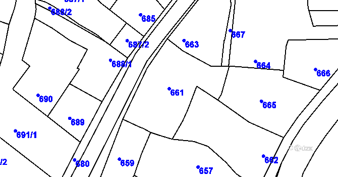 Parcela st. 661 v KÚ Lednice na Moravě, Katastrální mapa