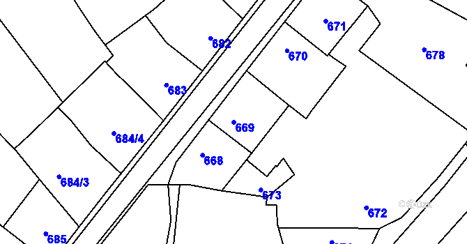 Parcela st. 669 v KÚ Lednice na Moravě, Katastrální mapa