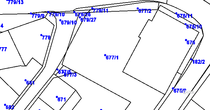 Parcela st. 677/1 v KÚ Lednice na Moravě, Katastrální mapa