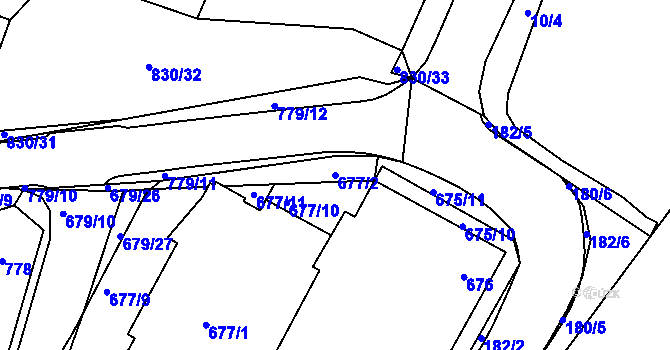 Parcela st. 677/2 v KÚ Lednice na Moravě, Katastrální mapa