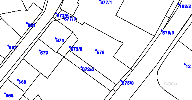 Parcela st. 678 v KÚ Lednice na Moravě, Katastrální mapa