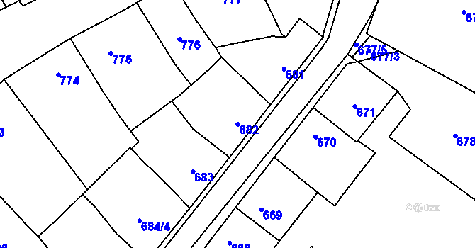 Parcela st. 682 v KÚ Lednice na Moravě, Katastrální mapa