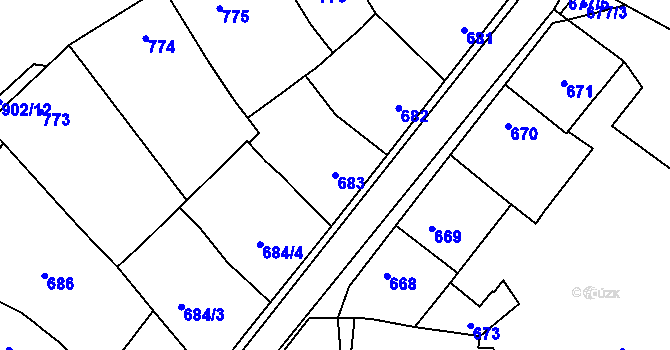 Parcela st. 683 v KÚ Lednice na Moravě, Katastrální mapa